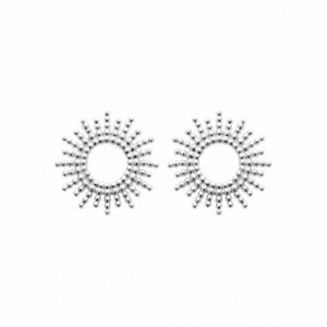 【貨物輸送無料】宝飾品・佩び物 スタイリッシュシルバーロディエサンイヤリングboucles doreilles en argent rhodie soleil irise stylise