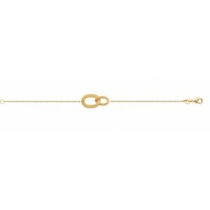 【貨物輸送無料】宝飾品・佩び物 ゴールドメッキブレスレットインターレースリングbracelet en plaque or anneaux entrelaces ovales aspect cordes tressees