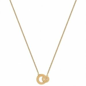 【貨物輸送無料】宝飾品・添え物 メッキネックレスリングcollier en plaque or anneaux cercles entrelaces