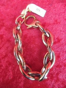 【貨物輸送無料】宝飾品・添え物 ブレスレットスチールメッキゴールドbeaux, epais bracelet ___ acier plaque or __101gramm ____
