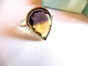 【貨物輸送無料】宝飾品・添え物 プレシャスリングアメトリンサイズマッシクシルバーbague precieuse ametrine poire 19 x 15 mmtaille 52argent massif