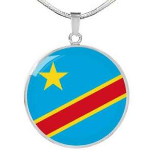 【送料無料】ジュエリー・アクセサリー コンゴサークルスチールカラーdemocratique republique de le congo drapeau cercle collier acier inoxydable ou 21,158円