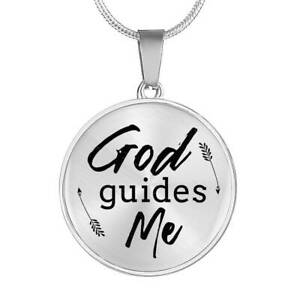 【送料無料】ジュエリー・アクセサリー サークルスチールカラーゴールドdieu guides moi bible verset cercle collier acier inoxydable ou 18k or 18