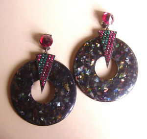 【送料無料】ジュエリー・アクセサリー イヤリングクリップ2499 grandes boucles doreilles clips en resine a clinquants|hokushin