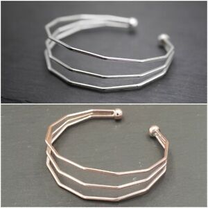 【送料無料】ジュエリー・アクセサリー ブレスレットモダンコンパートメントサイズシルバーローズゴールドbracelet moderne 3 compartiment taille ajustable argent or rose