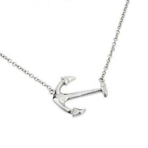 【送料無料】ジュエリー・アクセサリー シルバースターリングネックレスサイドサイドアンカーペンダントargent sterling collier w lateral ancre pendentif