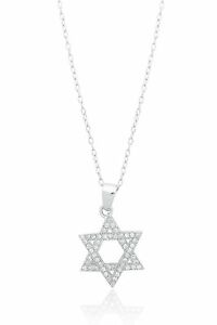 【送料無料】ジュエリー・アクセサリー デビッドコリアーシルバーマッシブジルコンキュービクスターargent massif zircon cubique etoile de david collier 457cm 14,585円