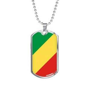 【送料無料】ジュエリー・アクセサリー コンゴrepublique de le congo drapeau collier acier inoxydable o