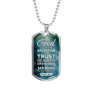 【送料無料】ジュエリー・アクセサリー キリストスチールカラーdieu est mon resistance et salvation christe faith collier acier inoxydable ou