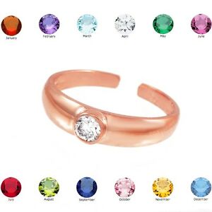 【貨物輸送無料】宝飾品・佩び物 ローズゴールドトーリングrose gold birthstone cz toe ring