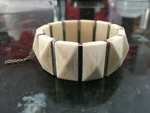 【送料無料】ジュエリー・アクセサリー ビンテージブレスレットbracelet vintage en os de bovin
