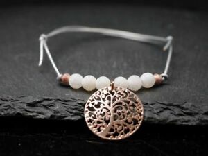 【送料無料】ジュエリー・アクセサリー ローズゴールドガラスパールブレスレットbracelet avec arbre de la vie en or rose et perles en verre