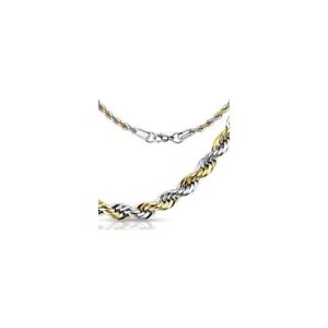【送料無料】ジュエリー・アクセサリー ステンレスチェーンインターツインドストリングchaine femme en acier inoxydable cordes entrelacees