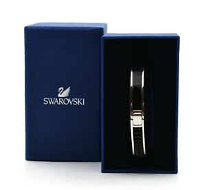 【送料無料】ジュエリー・アクセサリー スワロフスキーブレスレットクリスタルレザーブラックステンレスジュエリーswarovski bracelet jonc cristaux noirs cuir  noir acier inoxydable jewelry