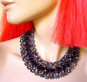 【送料無料】ジュエリー・アクセサリー ネックカラーメタルブラックグレーラインストーンj182  collier  ras du cou  metal et strass noirs et gris