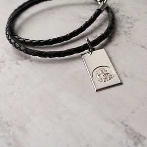 【送料無料】ジュエリー・アクセサリー personnalise 925 argent sterling lingot saint christopher medaille cuir collier