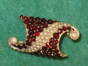 【送料無料】ジュエリー・アクセサリー スターリングシルバークーシンブローチセットファインパールガーネッツbrochecoussinniii en argent sterling serti de perles fines et de grenats