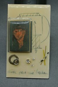 【送料無料】ジュエリー・アクセサリー ブローチティトシグネチャーピンプロトタイプprototype de broche monte en broche, resine et cuivre, signature tito au dos