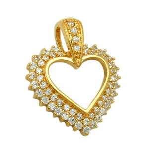 【送料無料】ジュエリー・アクセサリー ゴールドメッキハートミクロンpendentif 29x25mm c?ur plaque or 3 micron