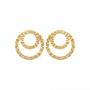 【送料無料】ジュエリー・アクセサリー メッキイヤリングエンボスサークルboucles doreilles en plaque or pendantes cercle en relief