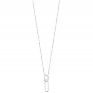 【送料無料】ジュエリー・アクセサリー ジルコニウムローディッドシルバーネックレスペンダントリンクcollier en argent rhodie pendentif maillons entrelaces en zirconium