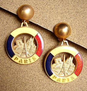 【送料無料】ジュエリー・アクセサリー イヤリングクリップメタルドール1942   ode a paris boucles doreille  clips  metal dore emaille