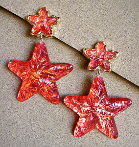 【送料無料】ジュエリー・アクセサリー コンプロットイヤリングスターズレジンローズ1593  konplott  grandes boucles doreille etoiles resine rose