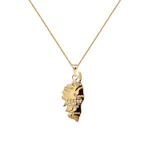 【送料無料】ジュエリー・アクセサリー ゴールドプラッティングノイフコルスコリアーロングユールcollier mixte carte de corse en plaque or neuf  longueur au choix 45cm ou 50cm