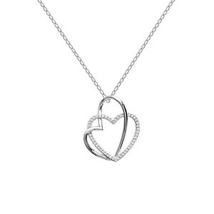 【送料無料】ジュエリー・アクセサリー アージェントジルコニウムコリアーハートロングールチョイスcollier coeur en argent 925 et zirconium neuf  longueur au choix 45 cm ou 50 cm