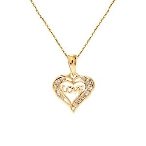 【送料無料】ジュエリー・アクセサリー ラブハートメッキゴールドジルコニウムロングールチョイスcollier love coeur plaque or 18ct et zirconium  longueur au choix 45cm ou 50cm