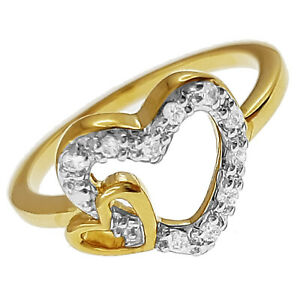 【送料無料】ジュエリー・アクセサリー ハートプラークゴールドジルコニウムサイズbague coeur plaque or 750000 et oxydes de zirconium  tailles au choix