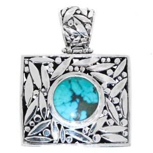 【送料無料】ジュエリー・アクセサリー ターコイズマッシブシルバーペンダント44cm detaille turquoise 925 pendentif argent massif