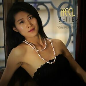 【送料無料】ジュエリー・アクセサリー ネックレスロングローパールカルチャーバロックピンクローズcollier sautoir long multirangs perle culture baroque blanc rose 120cm tz8