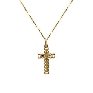 【送料無料】ジュエリー・アクセサリー コリアークロスゴールドメッキチョイスロングユールcollier croix plaque or 750000  longueur au choix 45cm ou 50cm