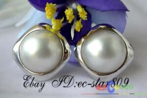 【送料無料】ジュエリー・アクセサリー アメージングサウスシーメイブパールスクエアイヤリングs113 amazing 20mm white southsea mabe pearl square earring 925sc