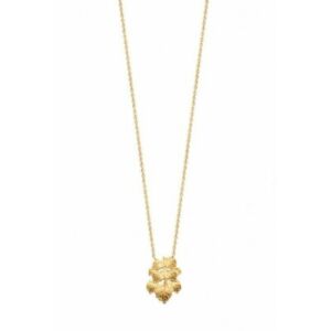 【送料無料】ジュエリー・アクセサリー メッキペンダントネックレスノミcollier en plaque or pendentif feuille ciselee