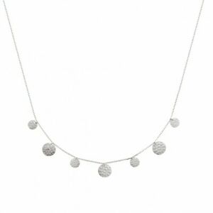 【送料無料】ジュエリー・アクセサリー シルバーネックレスロジエサークルハンマートロゼンジcollier en argent 925000 rhodie cercles pastilles martelees