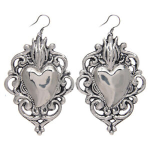 【送料無料】ジュエリー・アクセサリー シルバーイヤリングボトハートオープンboucles oreilles en argent 925 coeur exvoto ajoure
