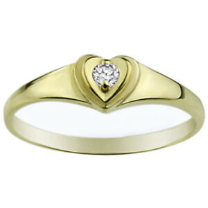 【送料無料】ジュエリー・アクセサリー ゴールドリングラウンドハートイエローゴールドリングwomen 14k gold ring round cz heart yellow gold ring