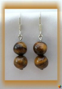 【送料無料】ジュエリー・アクセサリー イヤリングアンジャリパールタイガーアイチベットシルバーboucles doreilles anjali perles oeil de tigre 8 mm argent du tibet