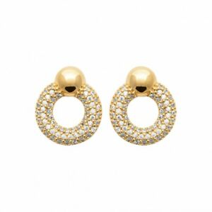 【送料無料】ジュエリー・アクセサリー ジルコニウムメッキイヤリングリングboucles doreilles en plaque or anneau pave en oxydes de zirconium