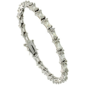 【送料無料】ジュエリー・アクセサリー シルバースターリングテニスブレスレットエメラルドラウンドカップ178cm argent sterling tennis bracelet w 625 ct emeraude amp; rond coupe cz