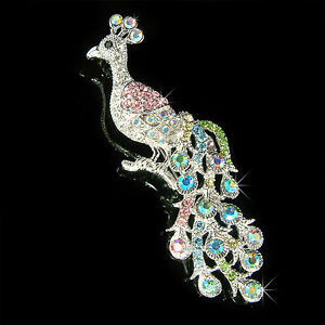 【送料無料】ジュエリー・アクセサリー クリスタルスワロフスキーパオンネブローチgrand arcenciel paon avec cristal swarovski animal paonne broche