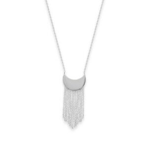 【送料無料】ジュエリー・アクセサリー ロディエシルバーネックレスcollier en argent rhodie lune avec petites chaines pendantes