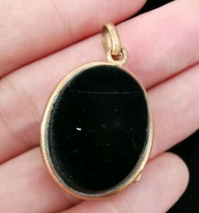 【送料無料】ジュエリー・アクセサリー ペンダントpendentif porte photo en onyx grave ancien plaque or