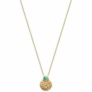 【送料無料】ジュエリー・アクセサリー カボションメッキハンマーサークルネックレスアベンチュリンcollier en plaque or cercle martele et aventurine veritable en cabochon