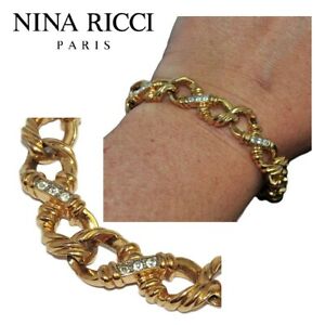 【送料無料】ジュエリー・アクセサリー ニーナリッチヴィンテージブレスレットゴールドホワイトクリスタルnina ricci bracelet vintage de couleur or cristal blanc 18cm bijou