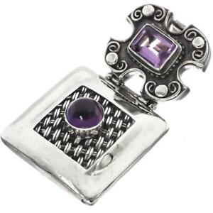 【送料無料】ジュエリー・アクセサリー アメジストスライディングマッシストシルバーペンダント2  somptueux 4ct amethyste 29gr coulissant 925 pendentif argent massif