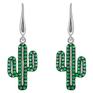 【送料無料】ジュエリー・アクセサリー シルバーサボテンロディエグリーンジルコニウムオキシデスboucles doreilles cactus en argent 925 rhodie et oxydes zirconium verts  femme