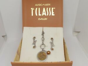【送料無料】ジュエリー・アクセサリー コラーナエオレッキーニアルヴィエロマルティーニドナアッチャイオペッレジオcollana e orecchini prima classe alviero martini donna acciaio pelle geo 188vv16
